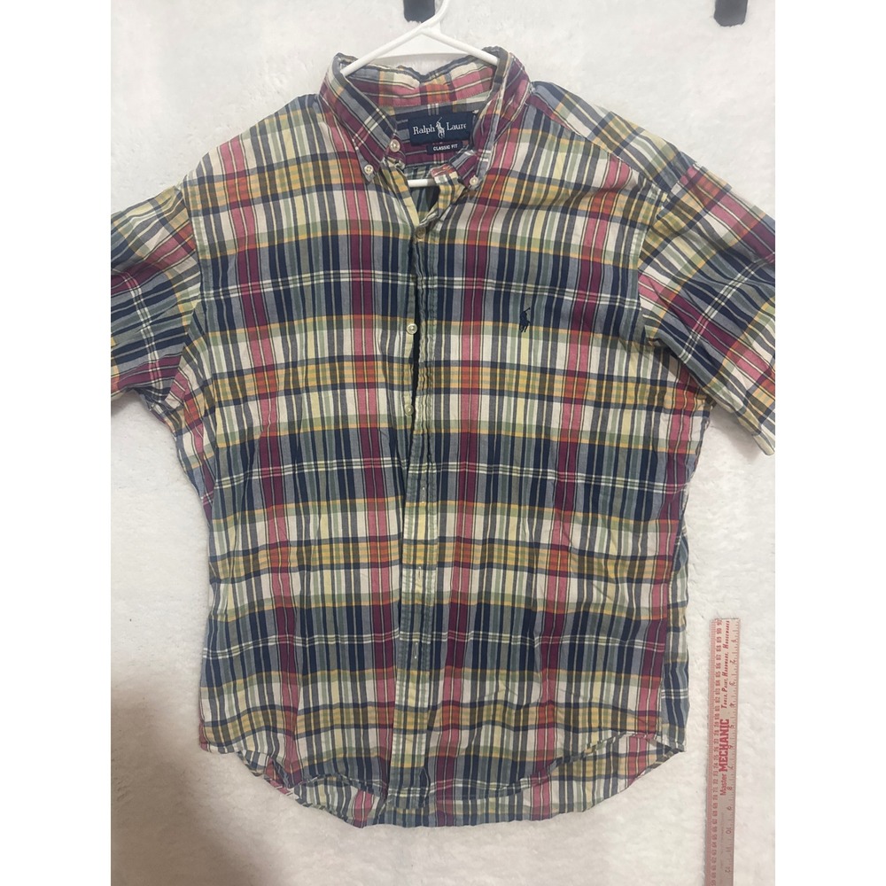 Ralph‎ Lauren Classic Fit Short Sleeve Plaid Button Down Shirt Casual